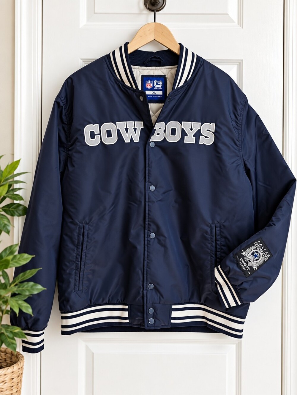 Dallas Cowboys NFL Ultra Game Navy Varsity Bomber Jacket XL NWT
